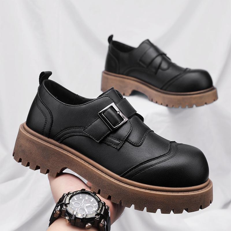 

2025 Осень Новые Ретро Лаконичный Дизайн Низкий Верх Повседневные Одинарные Туфли для Мужчин Британский Стиль Универсальные Удобные Кроссовки на Платформе 44