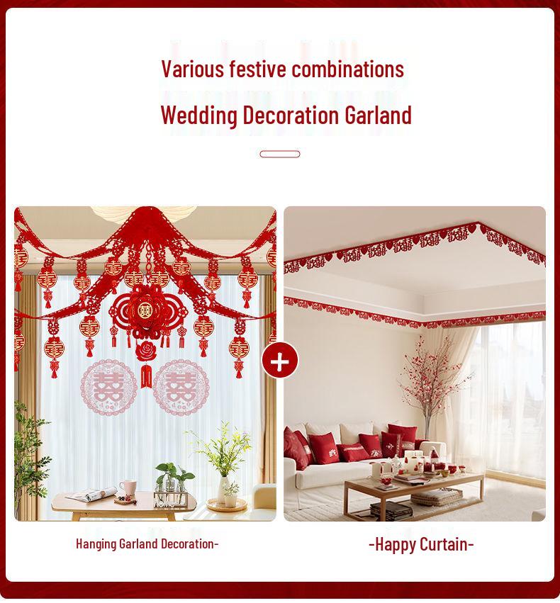 Complete Wedding Decoration Set: Bride's Room, Groom's New Home & Living Room Ceiling