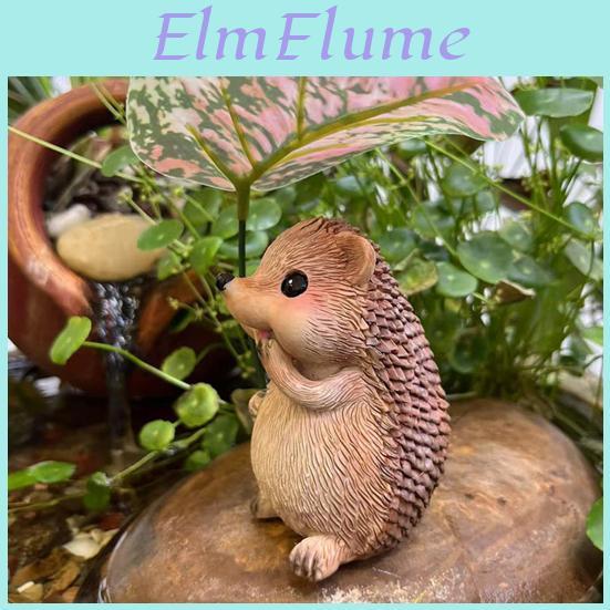 Figurine Hedgehog Resin Hedgehog With Leaf Umbrella Ornament Garden Hedgehog Statue For Outdoor Patio Balcony Lawn