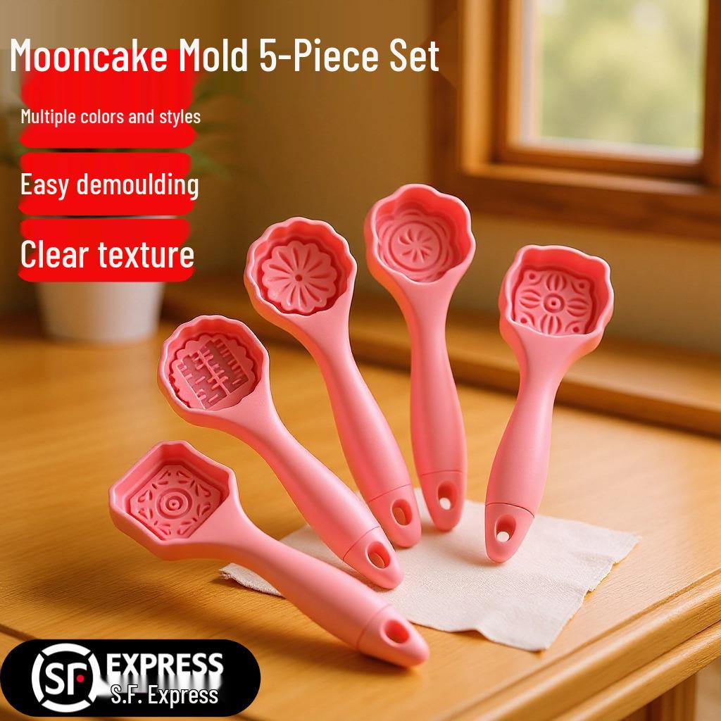 Mooncake Mold Press for Mid-Autumn Festival - Yam & Mung Bean Ice Skin Pastry Stamp DIY Baking Tool