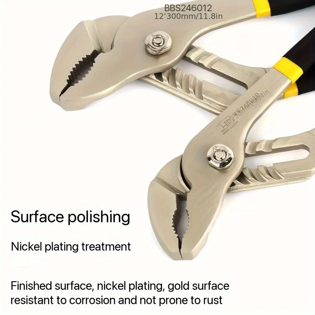Round Mouth 8 Inch Water Pump Pliers Pipe Pliers Auto Repair Tools Pipe Pliers Movable Pliers