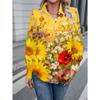 Neues Damen-Langarm-Print-Shirt in Übergröße Digital bedruckt Vielseitiges Elegantes Shirt