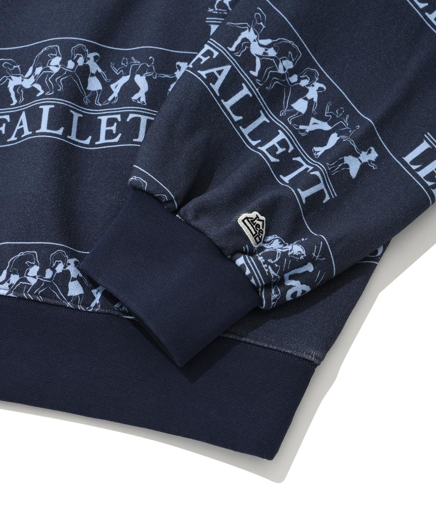 FALLETT [Fallettxlee] Western Pattern Sweatshirt Navy
