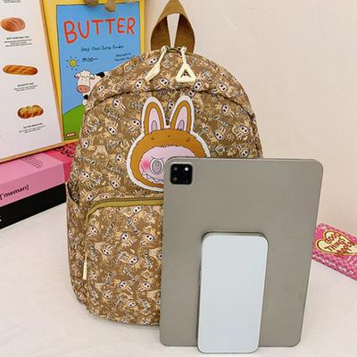 1Pc Cartoon Labubu Trendy  Printed Backpack Children'S School Bag Cute Large Capacity Kids Lightweight Backpack Bag