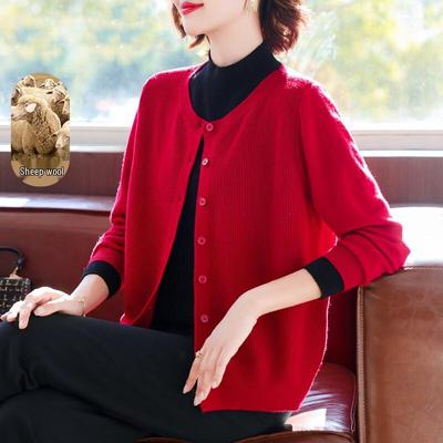 QianLian Damen 100% Merinowolle Halbhoher Kragen Pullover