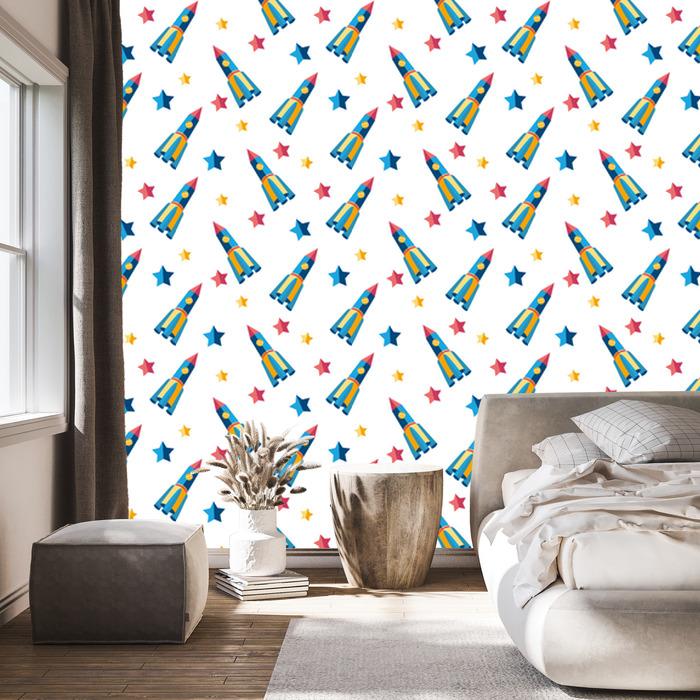 Wallpaper Spaceships Stars for Living Room and Bedroom 50x1000