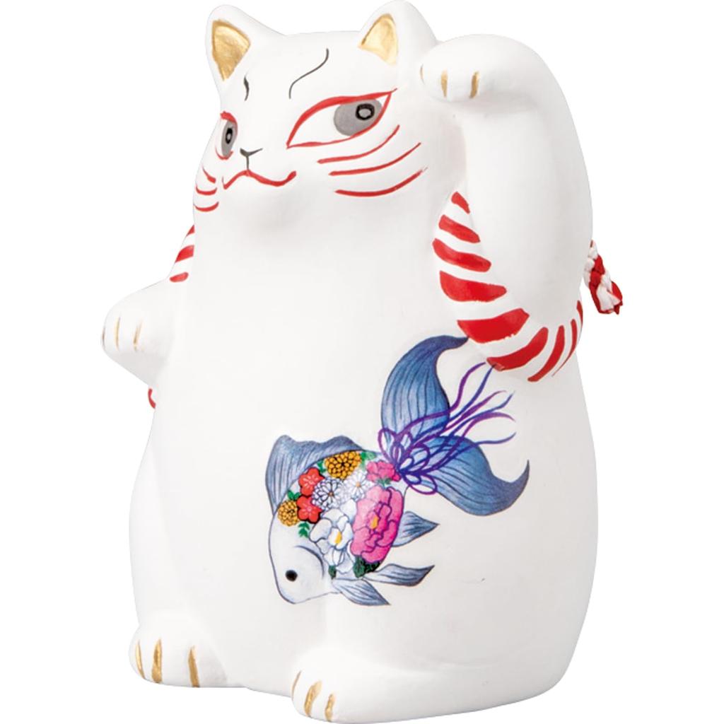 Cute Goods New Maneki Neko Piggy Bank 9 X 12 Cm Japanese Goods Japan Gift Concierge Cat Goods White Made In Japan "Kabuki Cat" Approx. San4578-1