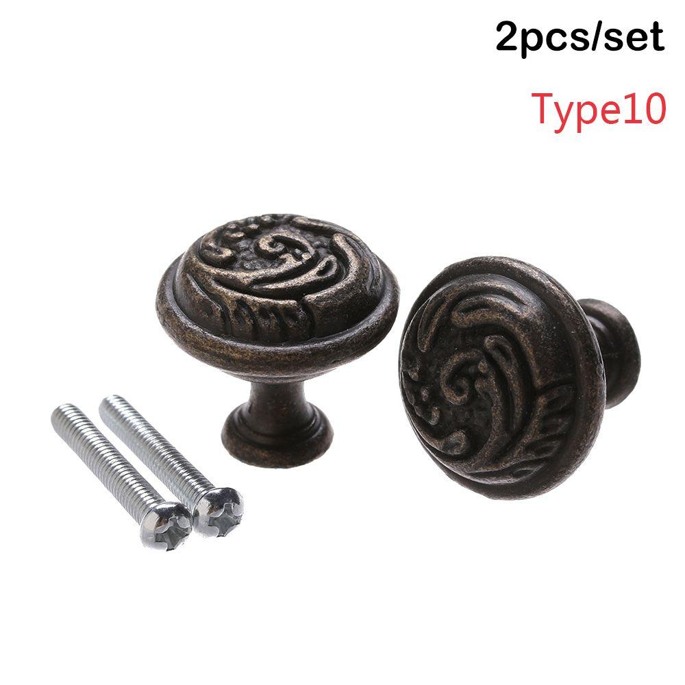2Pcs Fittings Retro Cabinet Dresser Furniture Round Shape Drawer Knob Cabinet Pulls Door Handle Wardrobe Pulls