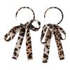 Exaggerated Leopard Print Ribbon Earrings: Unique High-End Retro Design, Fashionable Large Circle Ear Cuffs
