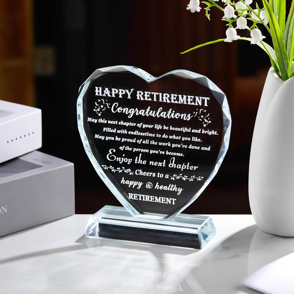 Retirement Gift for Women Men Crystal Best Retirement Gifts Keepsake Meaningful Farewell Gifts for Friends Leaving Gifts Plaque for Women Crystal
