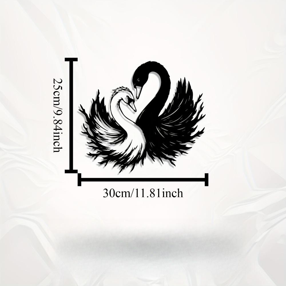 

1pc Swan Metal Wall Art, Graceful Statue Mural, Romantic Gift for Valentine Wedding, Rust Resistant Decor for Bedroom Garden Fence 12in