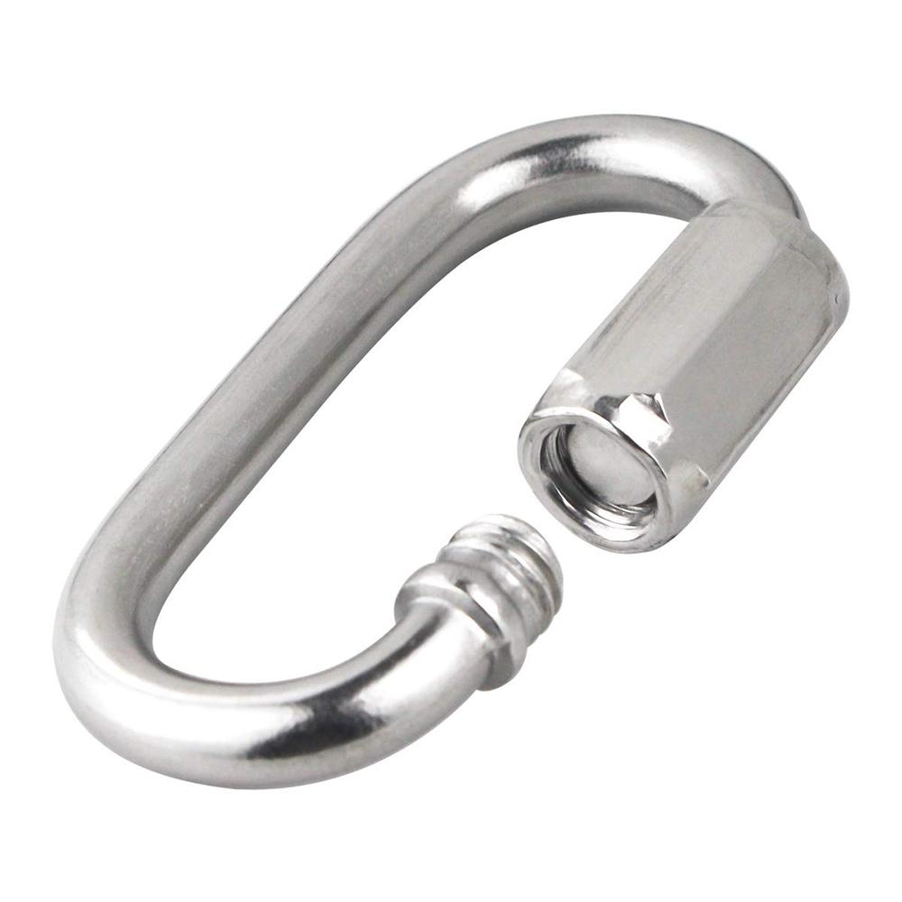 20PCS Stainless Steel Carabiner Quick Oval Screwlock Link Lock Ring Hook M3 5 Multifunctional for Outdoor Camping Hiking