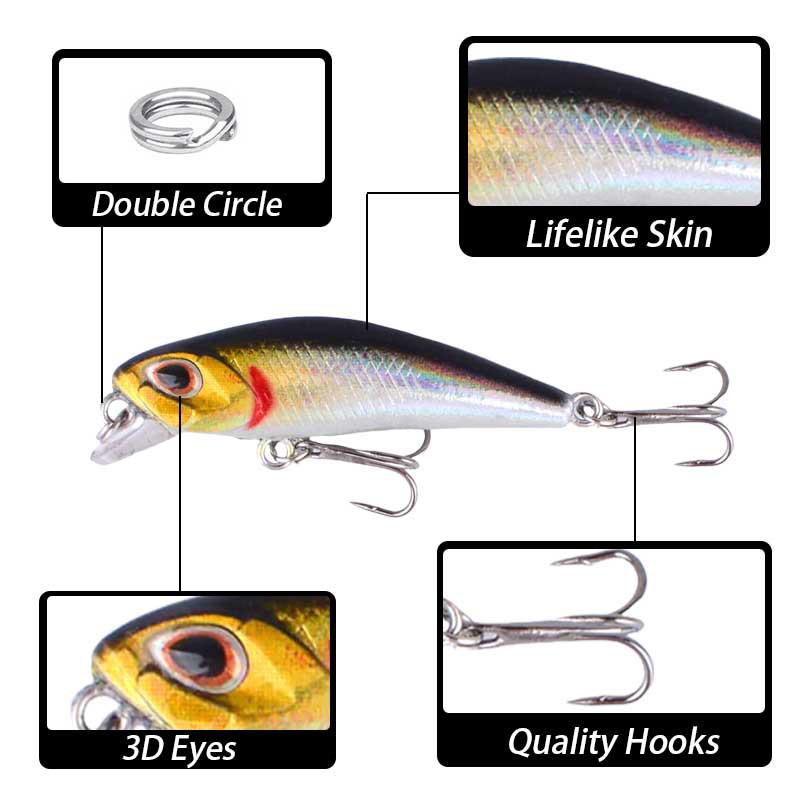 Micro Sinking Minnow 4.8cm/3.5g Asp Bass Imitation - Hard Plastic Fishing Lure