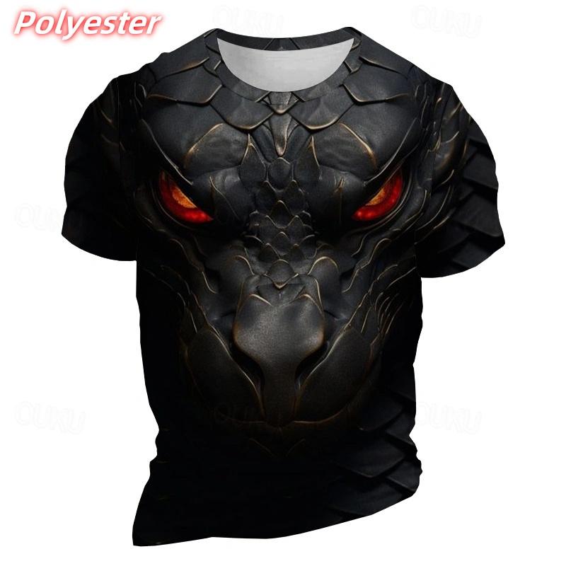 Cool Dragon Pattern T Shirts For Men Ancient Animal 3D Printed T-Shirt Summer Casual Fashion O-Neck Tops Short Sleeve Tees