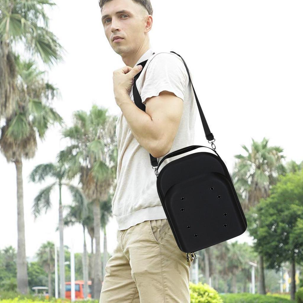 33X23X14CM Waterproof Hard EVA Hat Carrier, Baseball Cap Storage Case with Shoulder Strap & Carabiner, Protective Travel Box