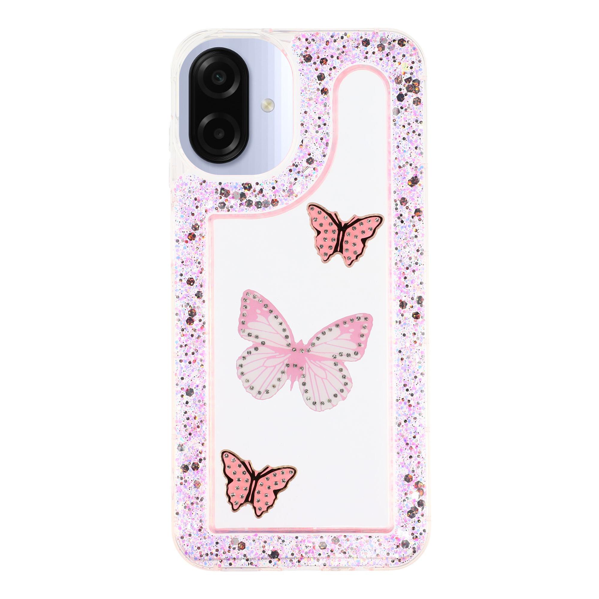 

For Samsung Galaxy A07 4G Case DIY Butterfly Glitter Epoxy Soft TPU Phone Back Cover