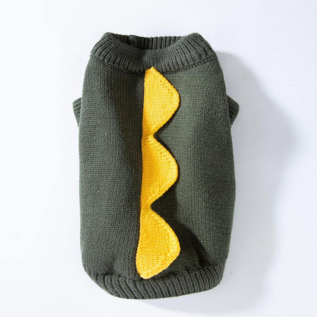 Striped Thickened Front-Opening Sweater for Small and Medium-Sized Dogs