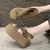 Fashion Summer Women Canvas Thick Sole Sandals New 2024 Peep Toe Flip-Flops 8CM High Platform Sandal Buckle Shoes Woman Zapatillas Mujer