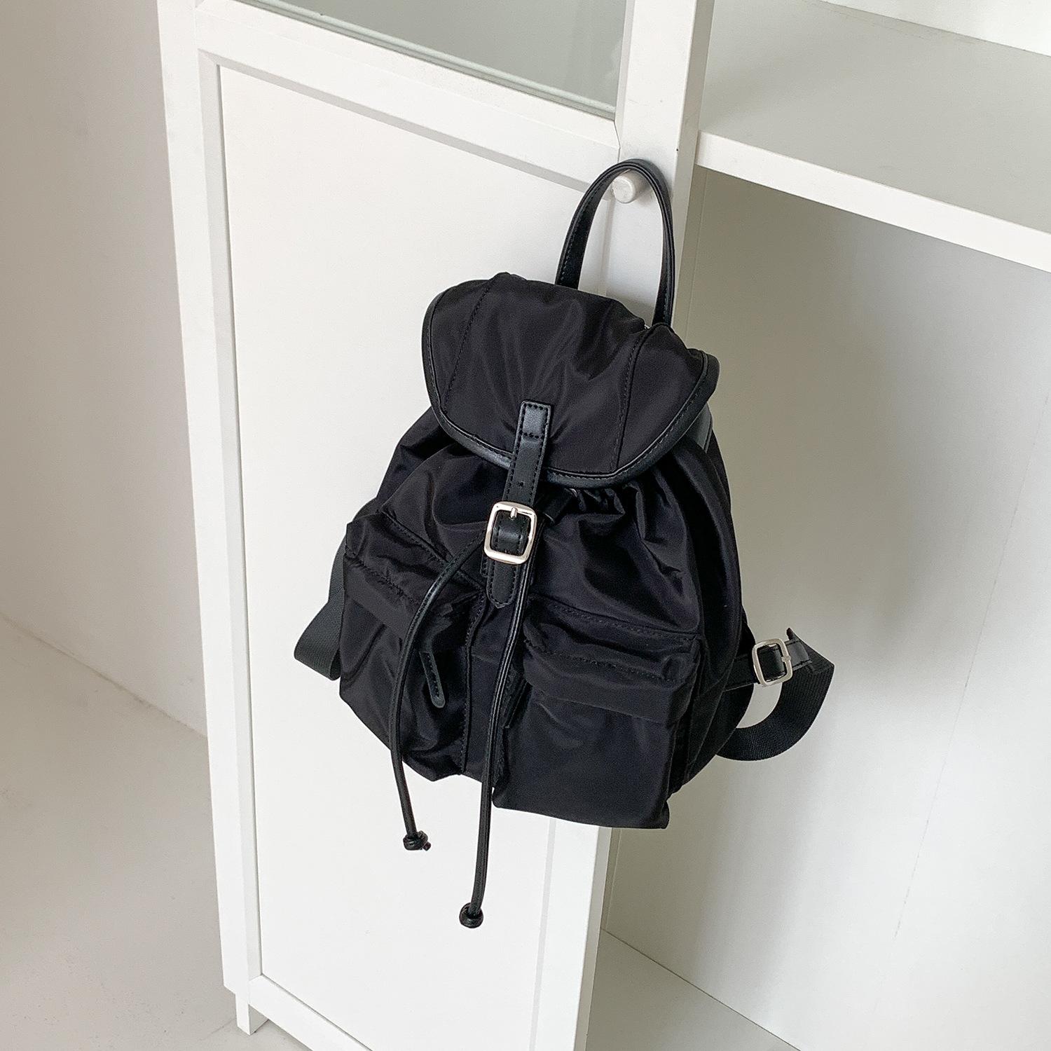New Korean Style Lightweight Backpack, Small and Stylish Women s Casual Nylon Drawstring Backpack