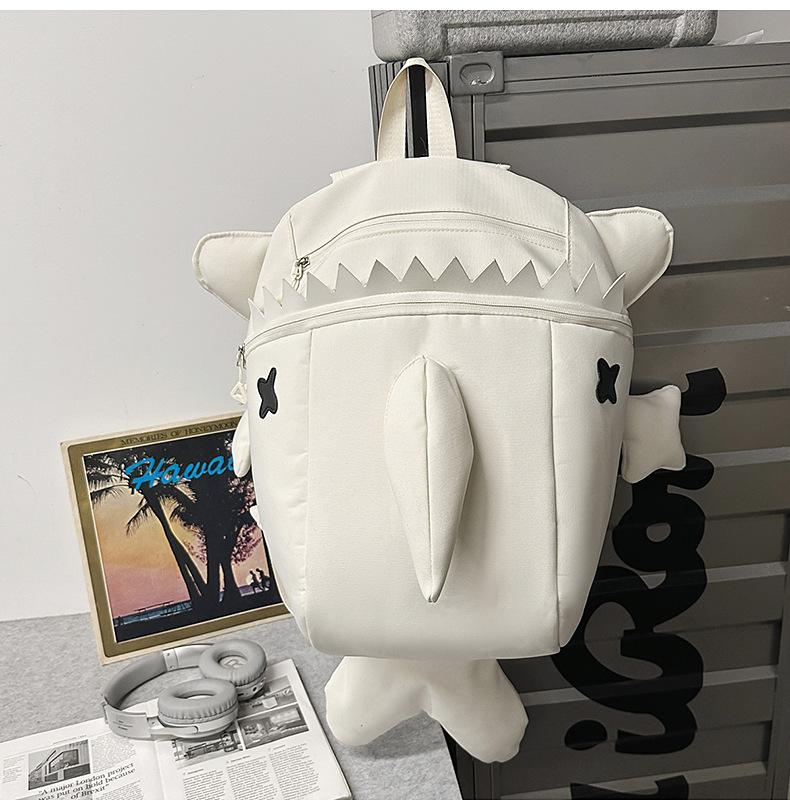 Schoolbag Personalized Shark Backpack Men's and Women's Trend Brand Cartoon Cute Large Capacity College Student School Bag Outdoor Mountaineering