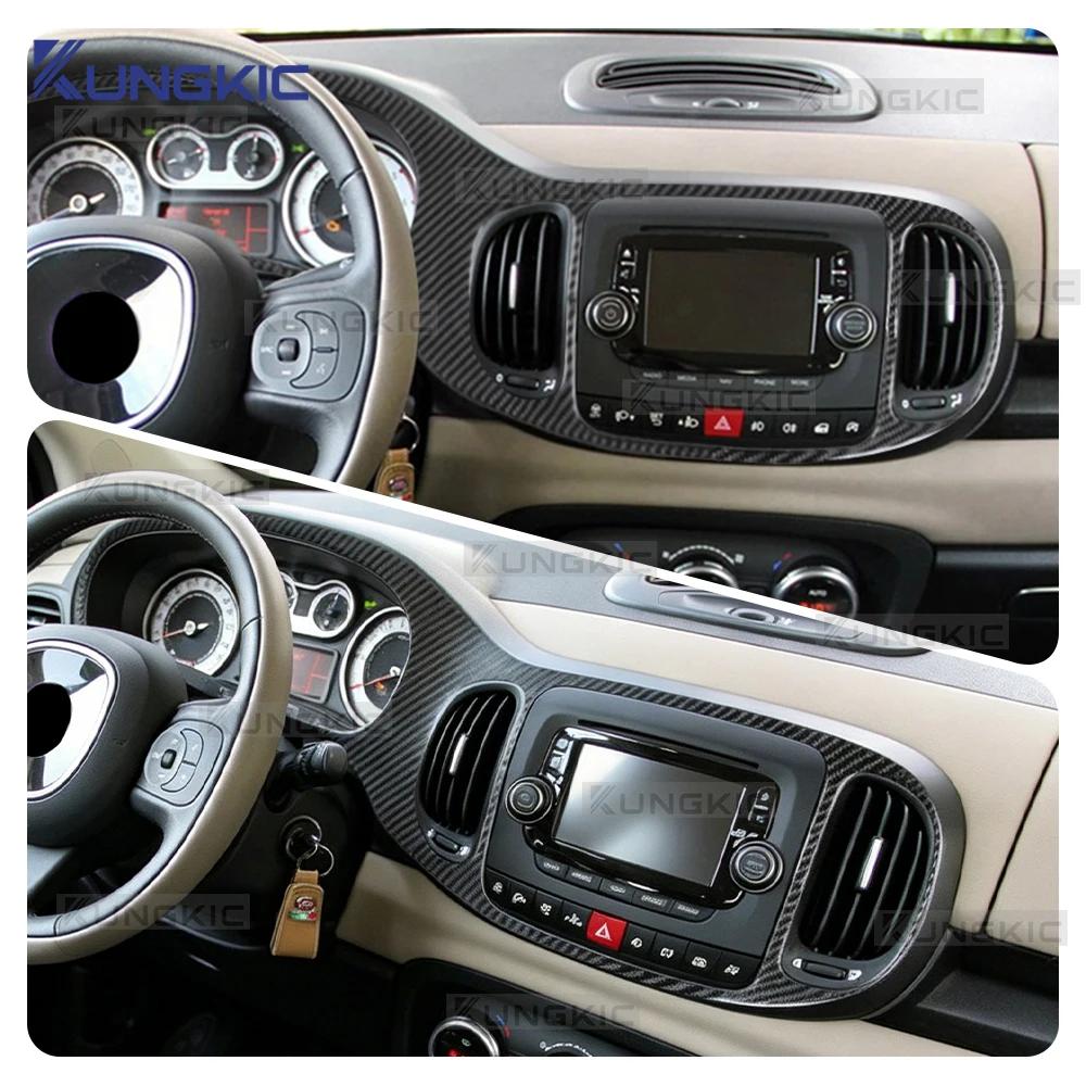 Real Soft Carbon Fiber Sticker For Fiat 500L 2012 2013 2014 2015 2016 2017 Car Door Handle Speedometer Steering Wheel Trim