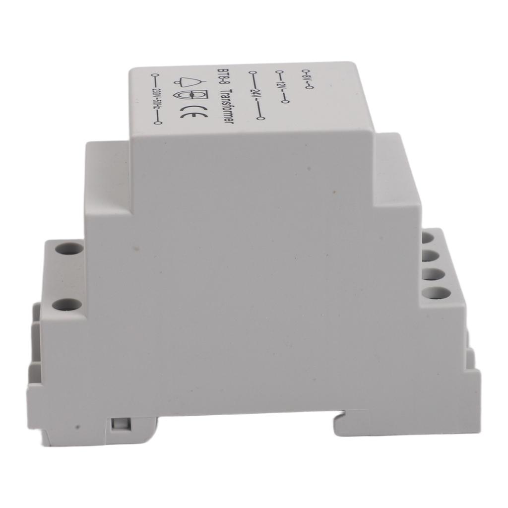 DIN Rail Mounting Transformer 8V 12V 24V Transformer Easy Setup Installation PTC Short Circuit Protection White