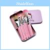 Hello Kitty Makeup Brush Set With Artificial Fiber Bristles Portable Pink Iron Box For Daily Beauty