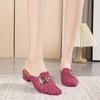 Beach Sandals Women's Fashion Korean Open-Toe Chunky Heel Non-Slip Casual Summer Slides