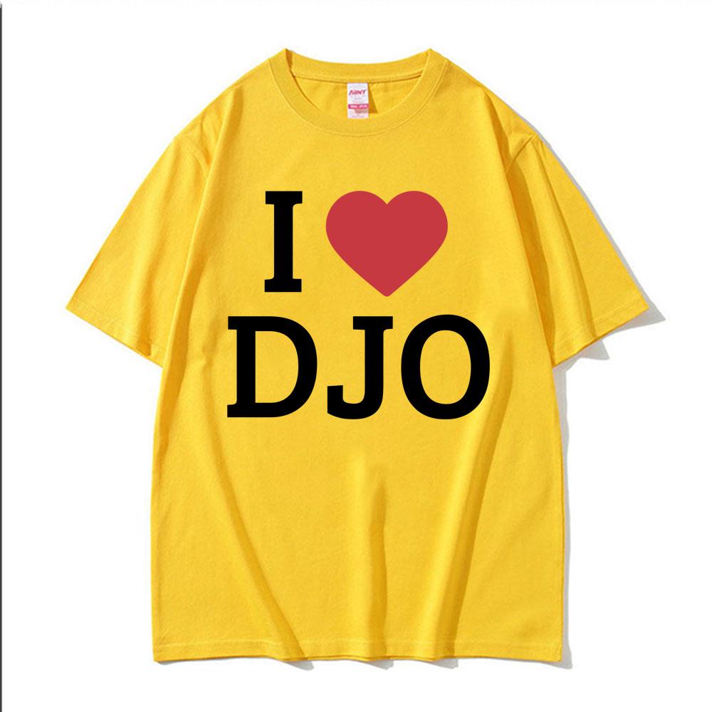 I Heart DJO Graphic Print Tee Shirt Unisex Women Fashion Hip Hop Short Sleeve Tshirt Oversized Cozy 100 Cotton T Shirt Streetwear