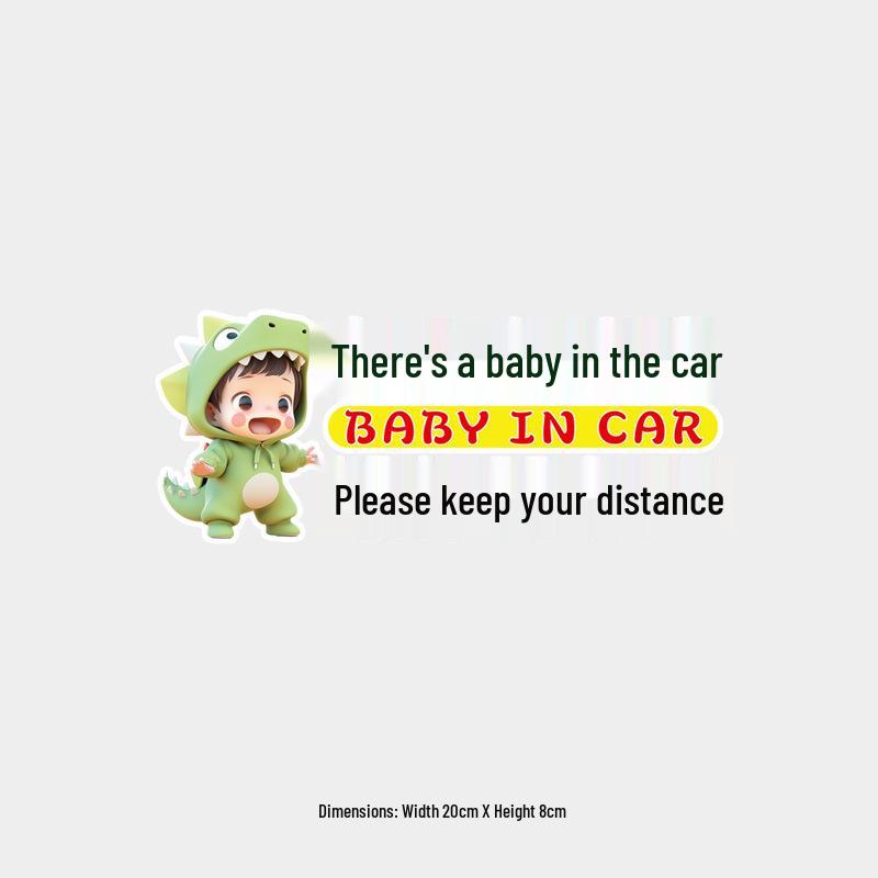 Baby on Board: Keep Distance - Waterproof Rear Window Cartoon Sticker