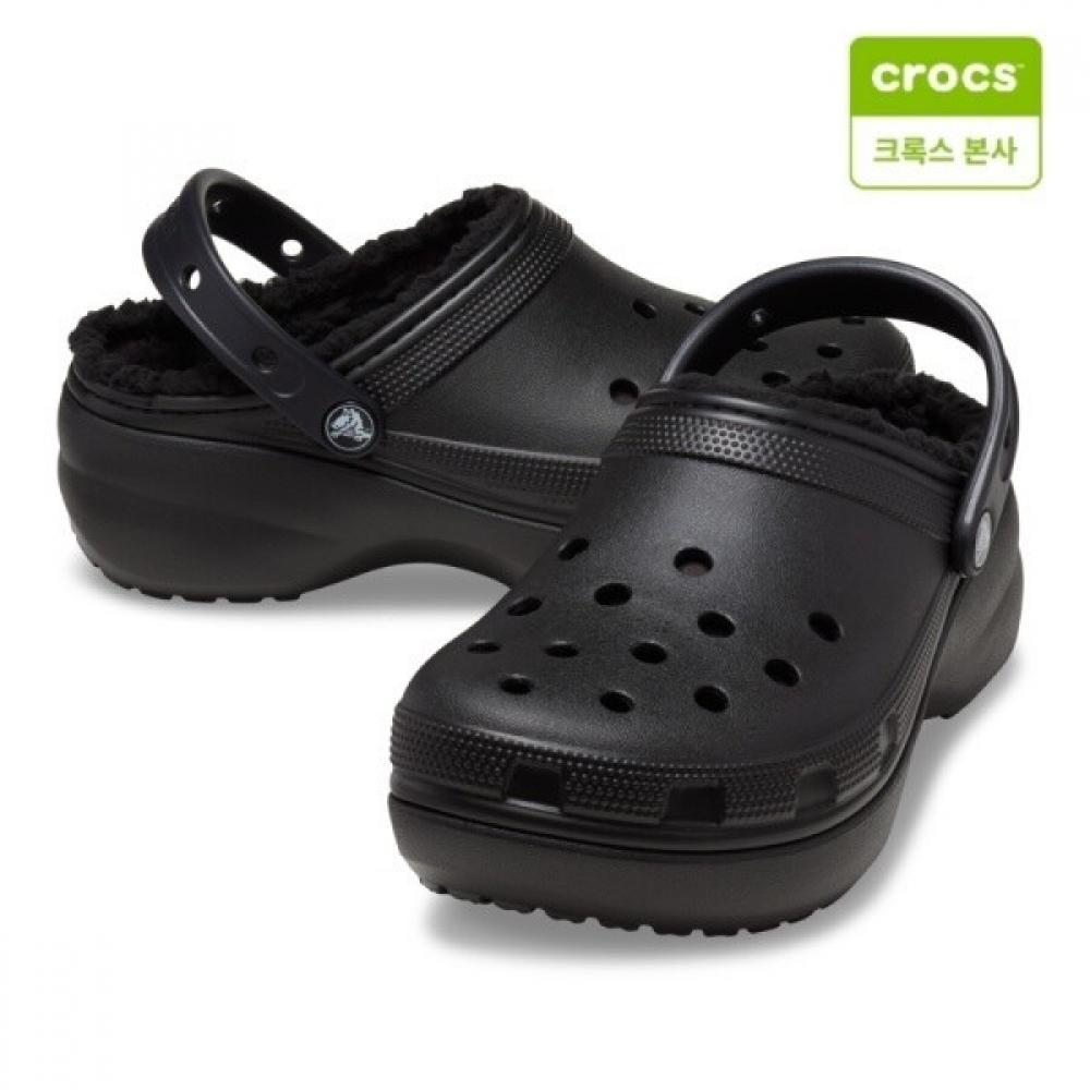 

Crocs Classic Platform Lined Black Clogs 207938 001 W5(220)