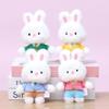 1/4PCS Rabbit Stuffed Animals for Girls Boys Adults Mini Animals Plush Toys Key Chains Cute Bunny Plushies with Coat Clothes