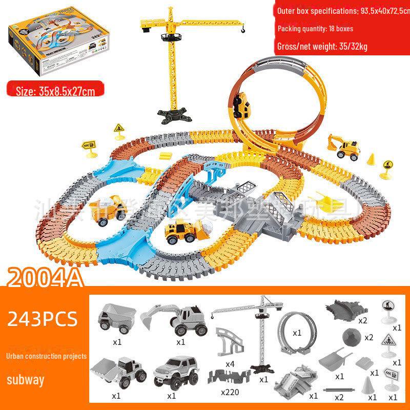 Elektrická dinosauří dráha s montážním ruským kolem pro děti