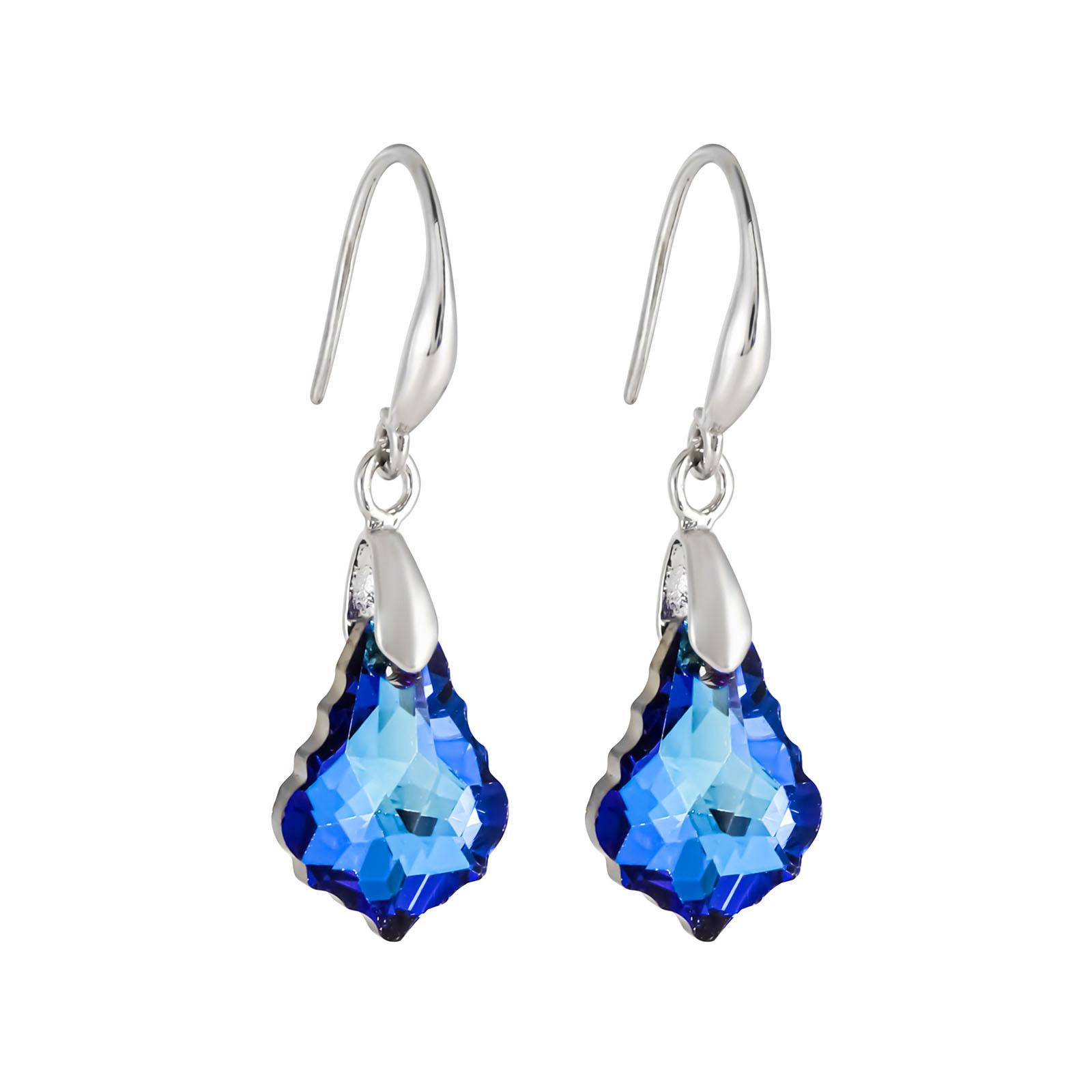 

Модные ювелирные изделия с имитацией кристаллов Серьги в форме кленового листа в стиле барокко Серьги Серьги Ювелирные изделия One Size синий