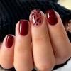 24 Stück Rosa Französische Spitze Kurze Quadratische Falsche Nägel Mit Kleber Glitzer Acryl Vollabdeckung Künstliche Nagelspitzen