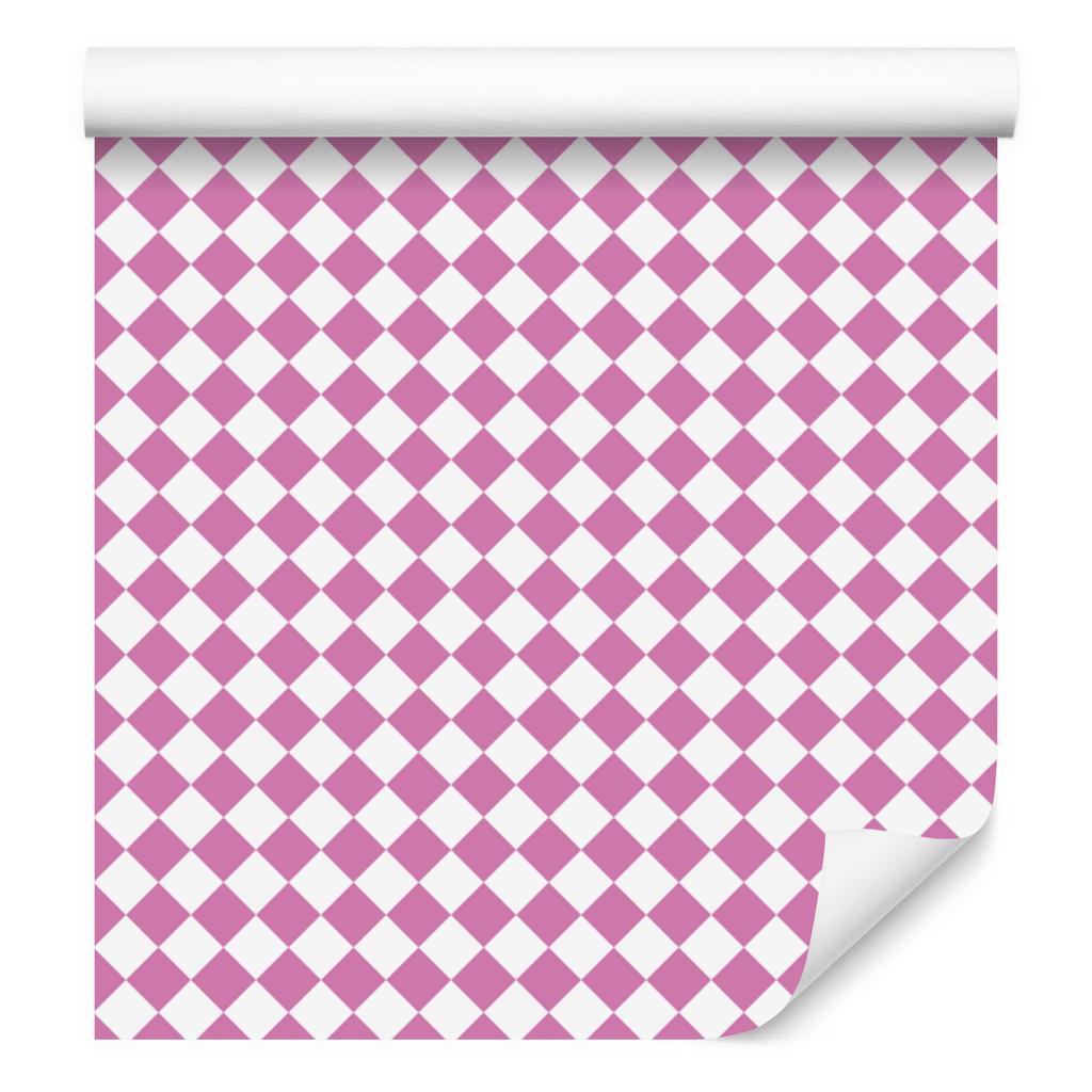 Geometric rhombus wallpaper powder pink, white and purple 50x1000