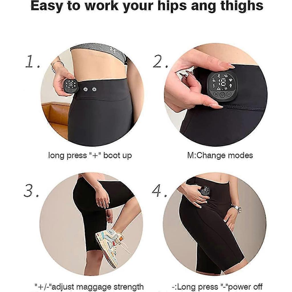 Pantaloncini a Vita Alta Pantaloni Yoga Con Stimolatore Muscolare Ems Ricaricabile, Stimolatore Ems Definitivo Glutei Per Uomini e Donne 8 Modalità 19 Livelli di Intensità