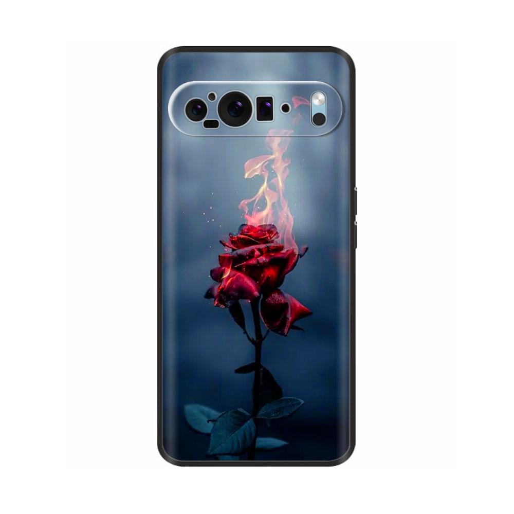 Para Google Pixel 10 Pro 10Pro XL Funda Dulce Amor Flor Suave Silicona TPU Cubierta para Google Pixel10 Pro XL Resistente a Golpes Carcasa Funda