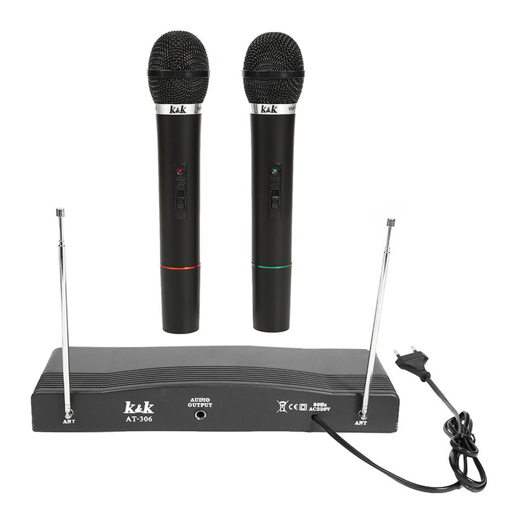 Buy Wireless Microphone System Dual Handheld Microphones Cordless FM Receiver at affordable