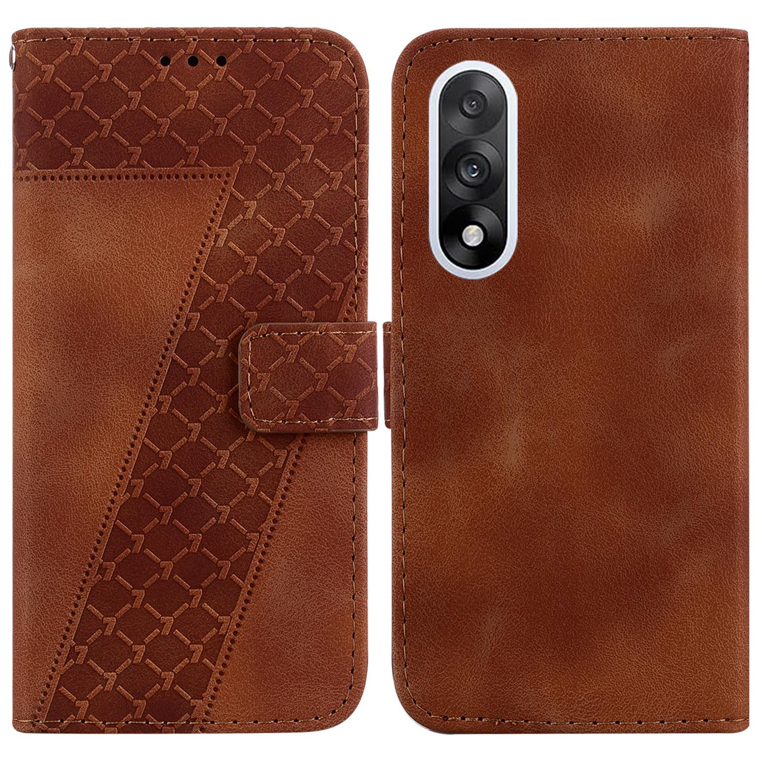 

For OnePlus Nord 5 5G/Ace 5 Ultra 5G Stand Case 7-Shaped Pattern Imprint Leather Phone Cover with Strap
