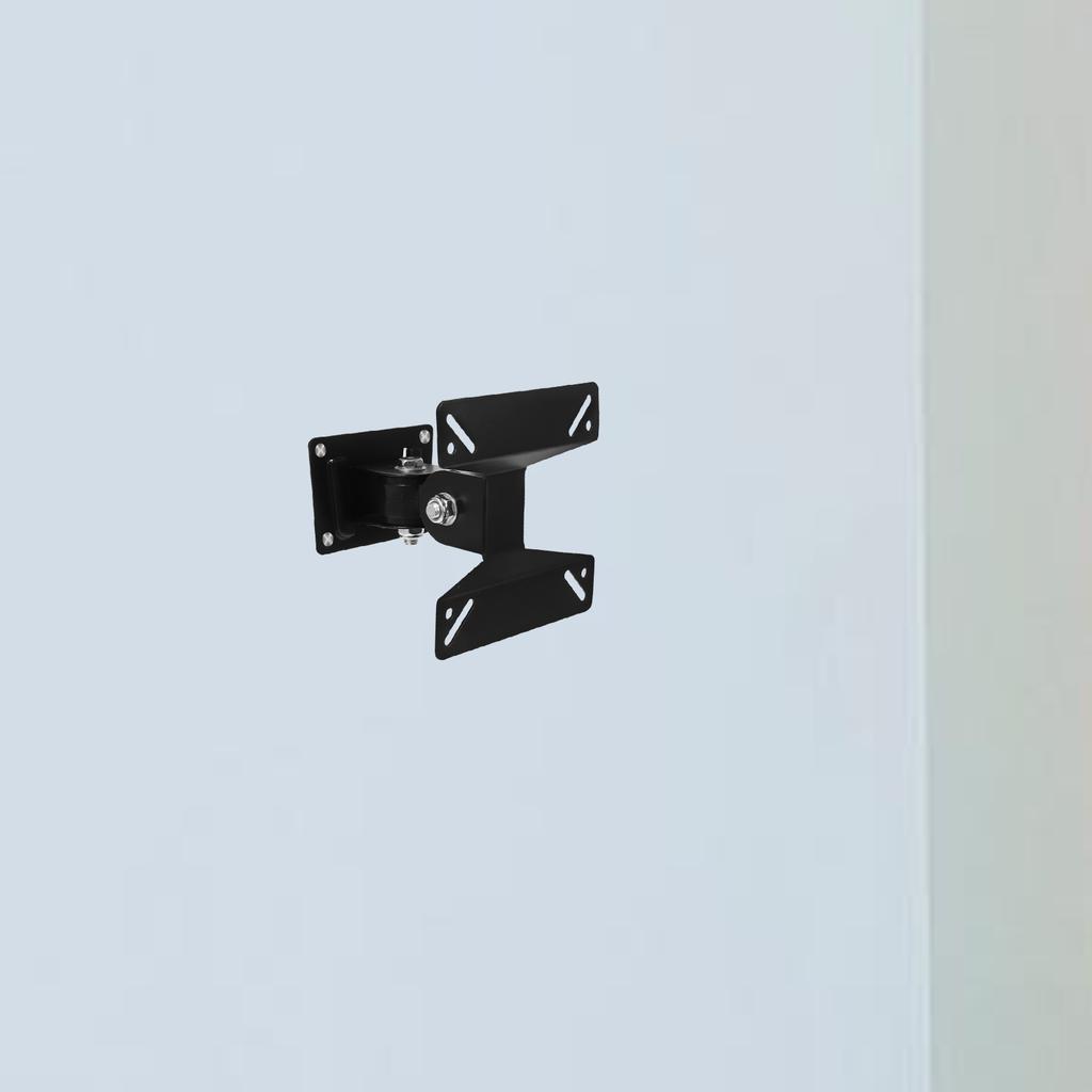 Adjustable HeavyDuty Iron TvMount WallBracket Black Stands Monitor Holder LivingRoom Bedroom Study Office FloatingShelves Rack