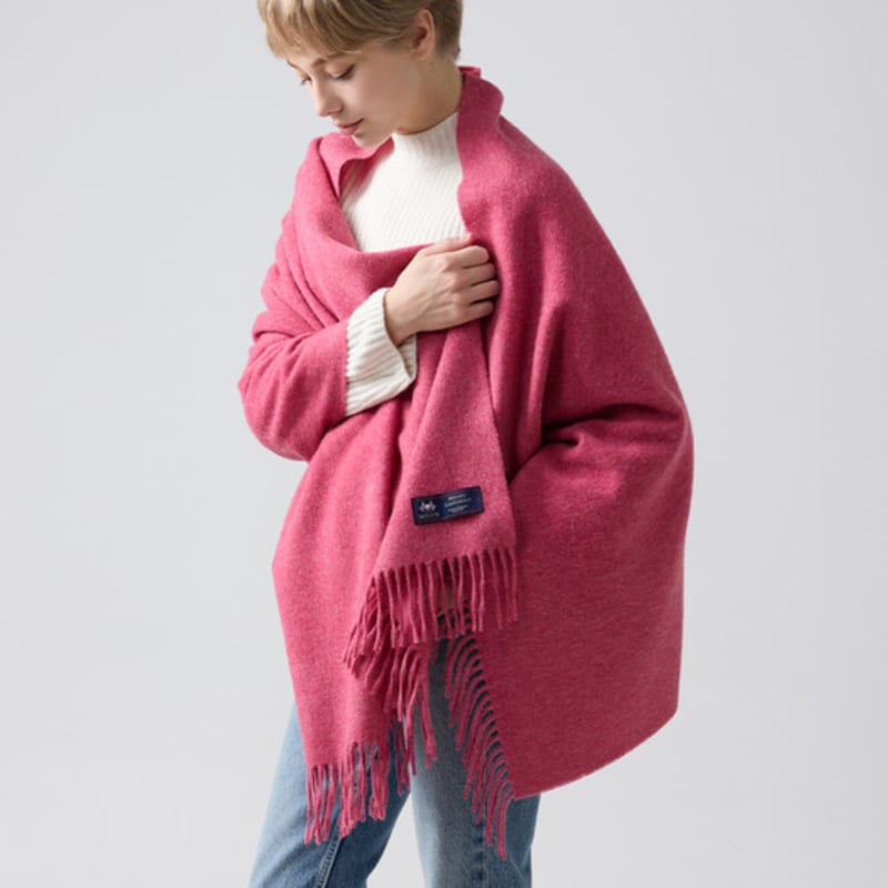 ABRAHAM MOON Merino Wool Shawl 70cm - Pink