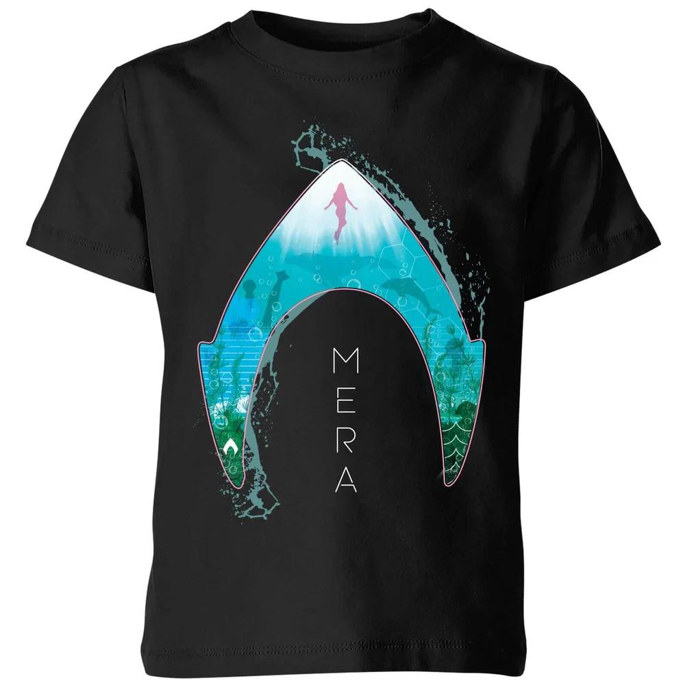 Aquaman Mera Logo Kids  T-Shirt - Black - 3-4 Years 160