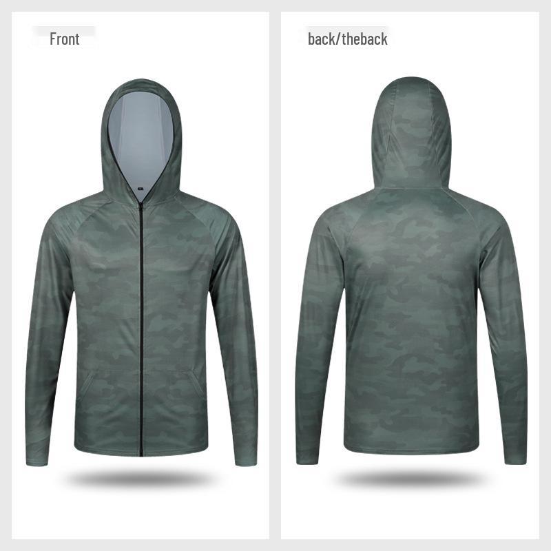 Men's Lightweight Camouflage Ice Silk Sun Protection Suit for Outdoor Fishing - Breathable & Anti-Mosquito