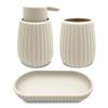 Rubberized Plastic Accessory Tray Ribbed Storage Organizer Bathroom Soap Toothbrush Jewelry Makeup Chic Durable Design