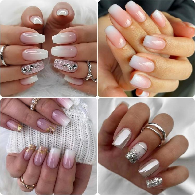 Square Nails Detachable Press On Nails French Artificial Nails False Nails