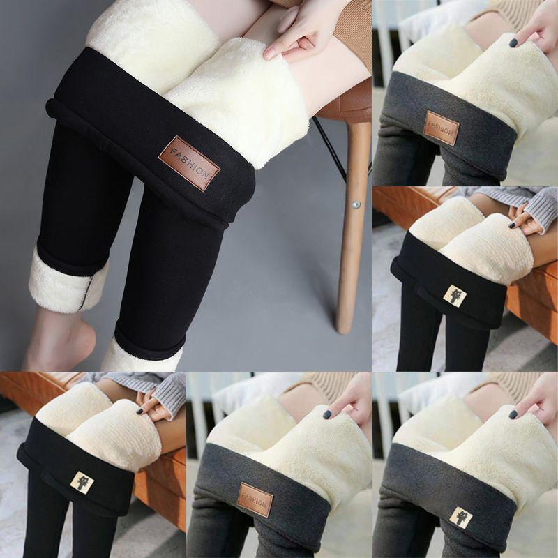 Winter Faux Warm Cashmere Pants High Waist Skinny Thick Women Trousers Leggings