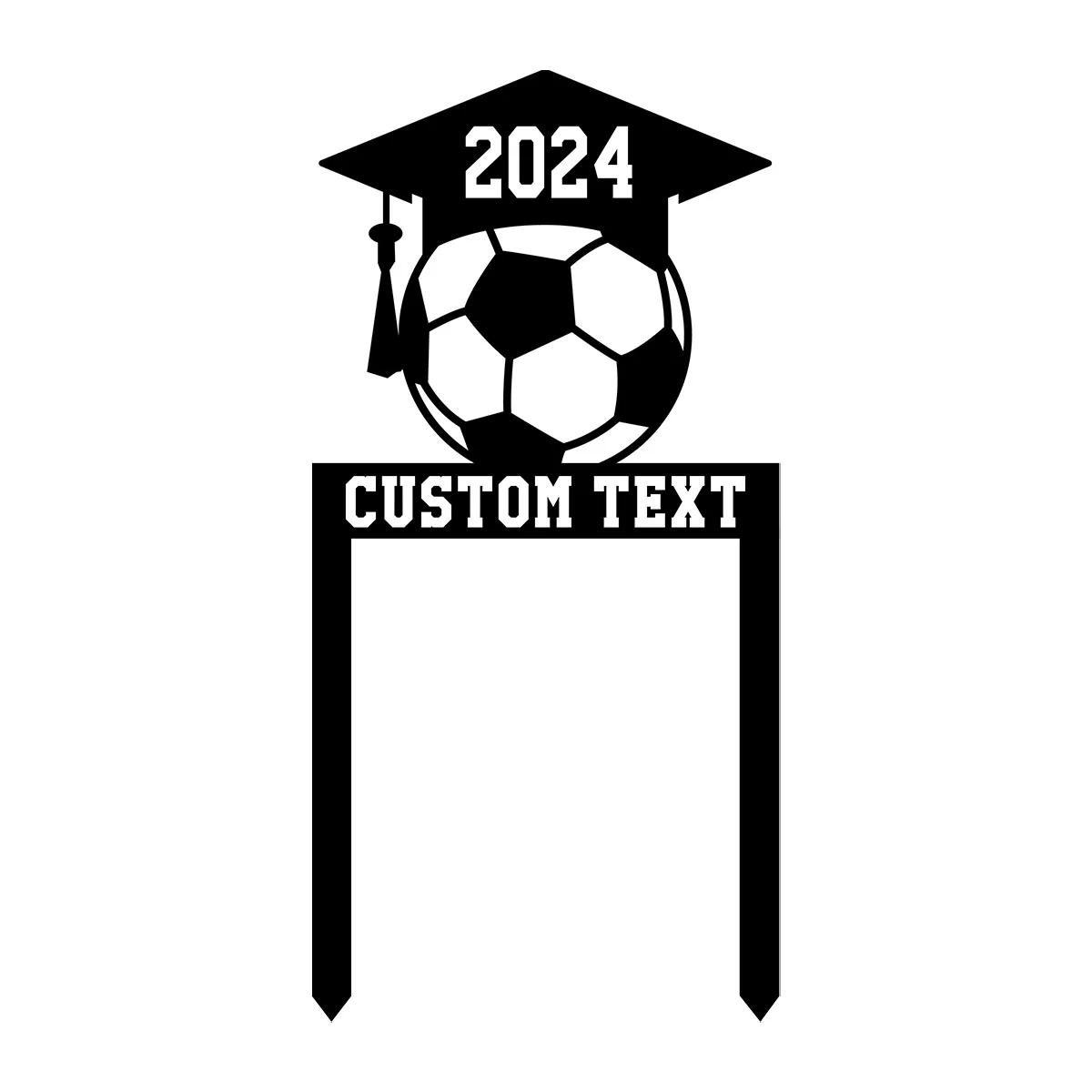 

Custom Football Graduation Metal Yard Sign with Stakes, Personalized Class of 2023 Outdoor Decoration, Unique Grad Gift for Him Her