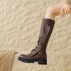 Fashion Belt Buckle Platform Ladies Knee High Shaft Shoes Spring Autumn Women's Long Boots 2025 New Comfortable and Elegant 39 Footwear