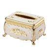 European Style Retro Tissue Box Household Living Room kitchen Napkin Case Hotel Office Desk Accessories Acrylic Paper Box